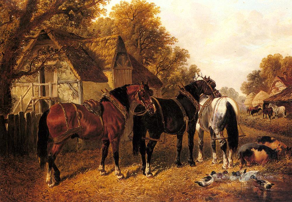 Un homestead anglais John Frederick Herring Jr Cheval Peintures à l'huile
